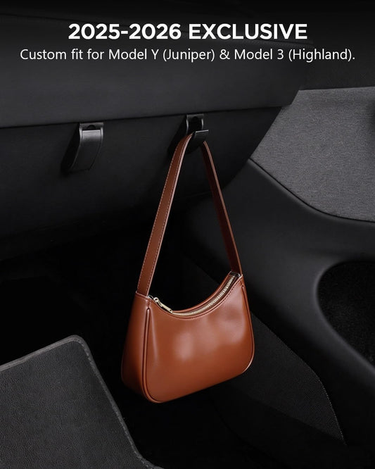 4-Pack Car Hooks for Tesla Model Y Juniper & Model 3 Highland Accessories 2026 2025, Retractable Glove Box Hanger & Rear Seat Clip, Interior Organizer for Handbag, Backpack, Grocery Bag