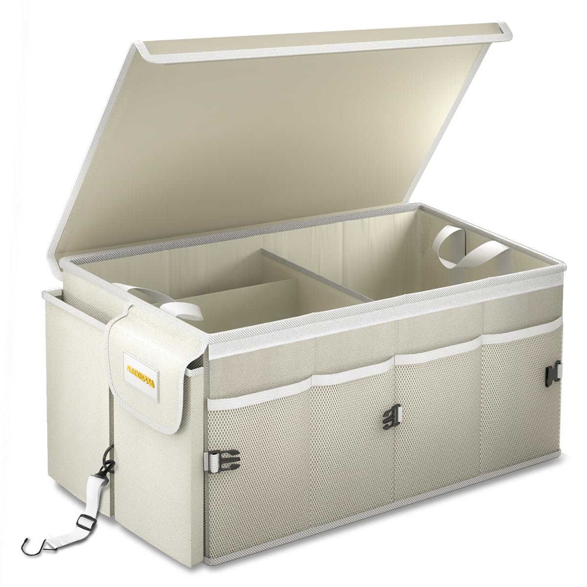 MIKKUPPA Trunk Organizer with Lid - 65L Collapsible Car Organizer, Black