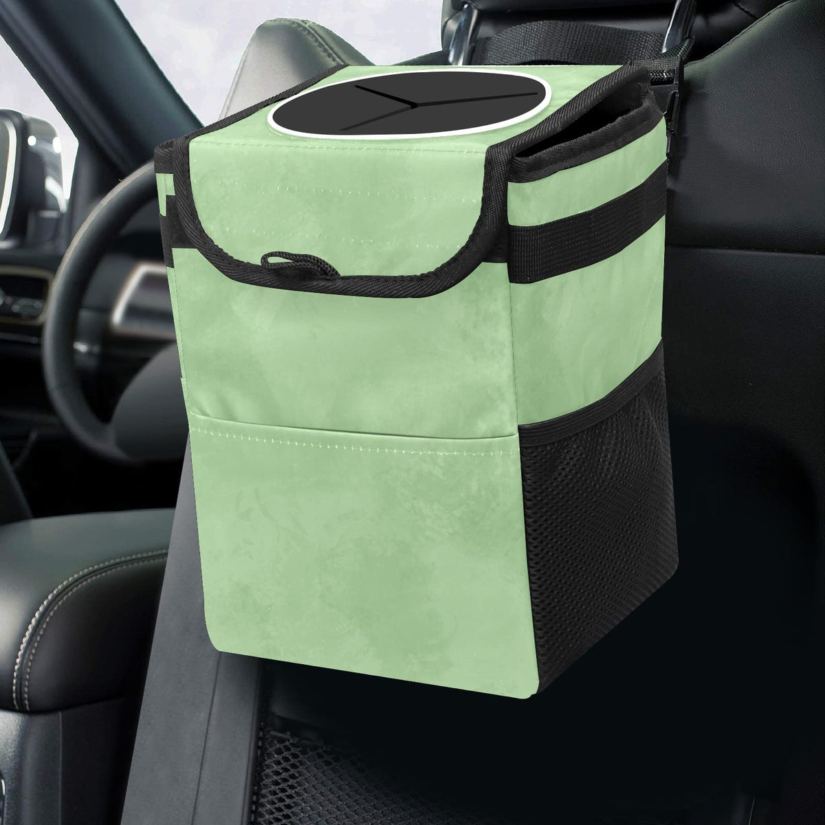 Colorful Sea Turtle Animal Car Trash Can with Lid Collapsible Reusable Waterproof Automotive Garbage Can,Car Organizer