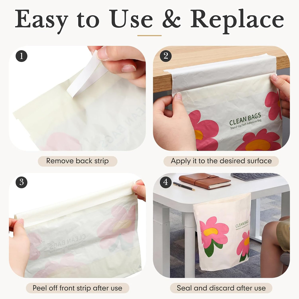 Sabary 60 Pcs Disposable Car Garbage Bin Bags, Seal Vomit Trash for Car