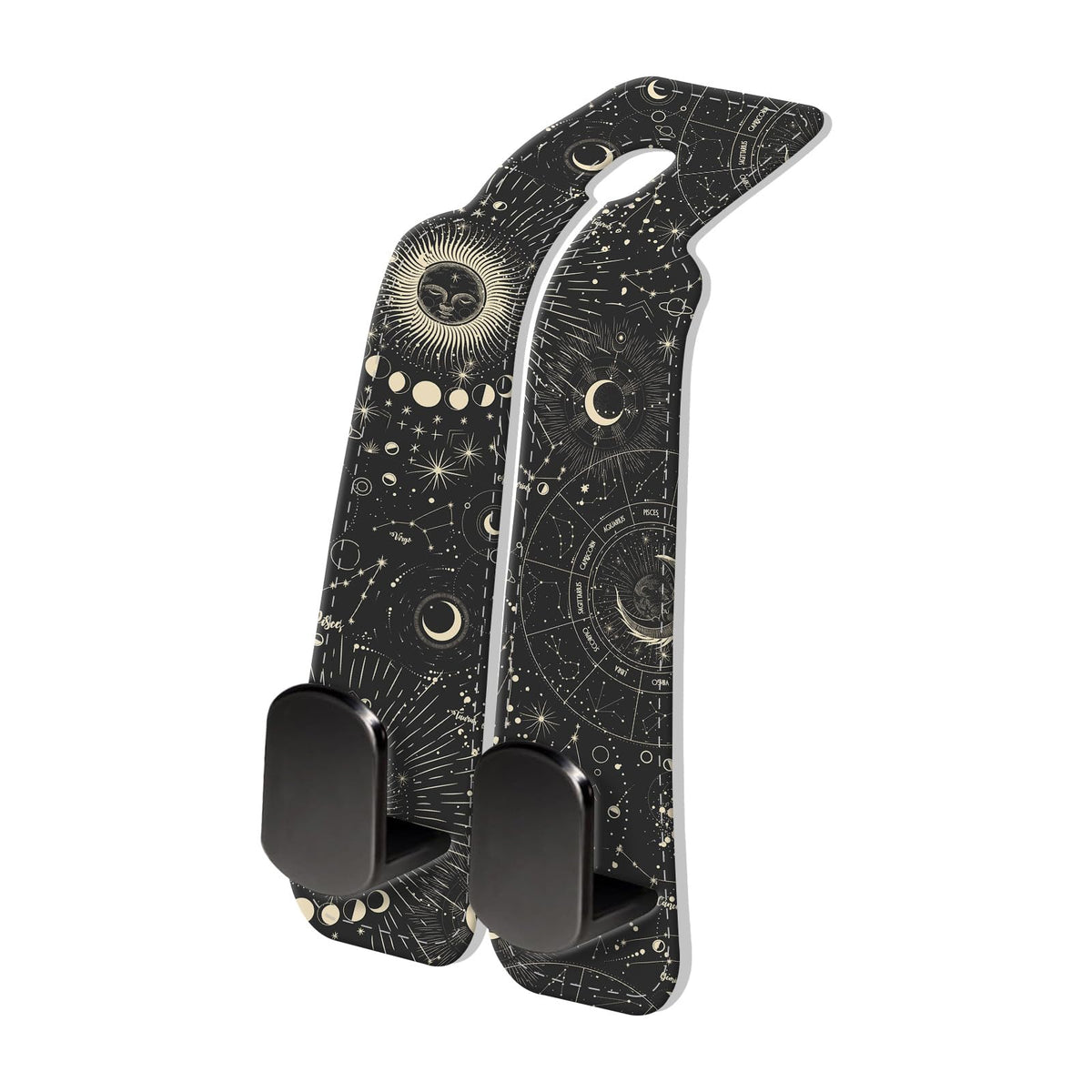 PU Leather Car Seat Hook, Storage Headrest Hanger, Cute Car Backseat Organizer, Car Hooks For Purses and Bags Gray Black Leopard