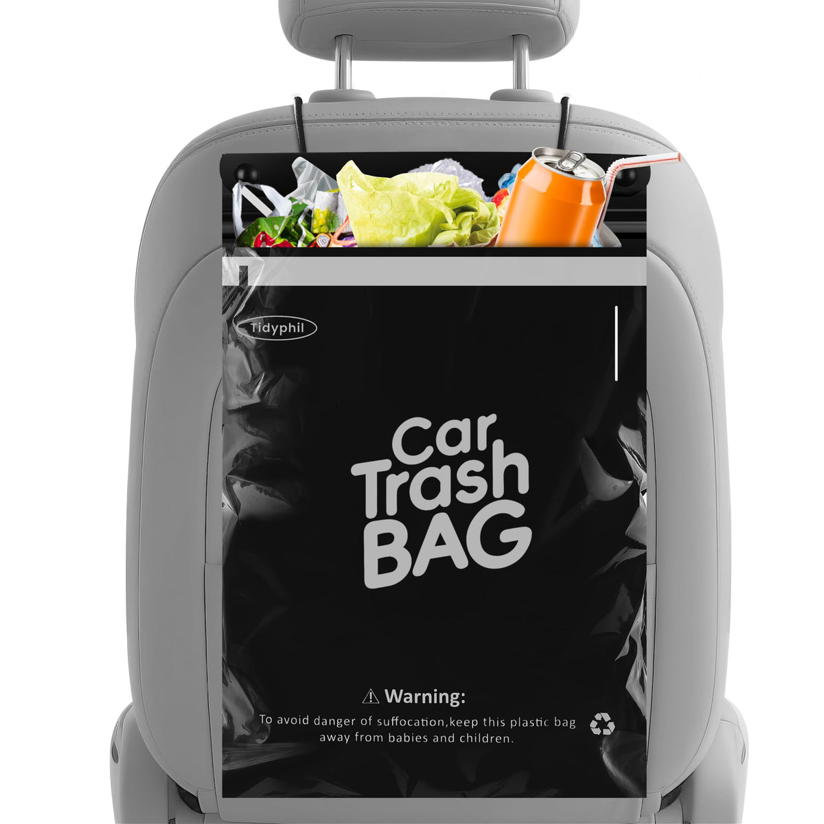 50 Bags Hanging Car Trash Bags Disposable, 2 Gallon Car Garbage Bags. Beige