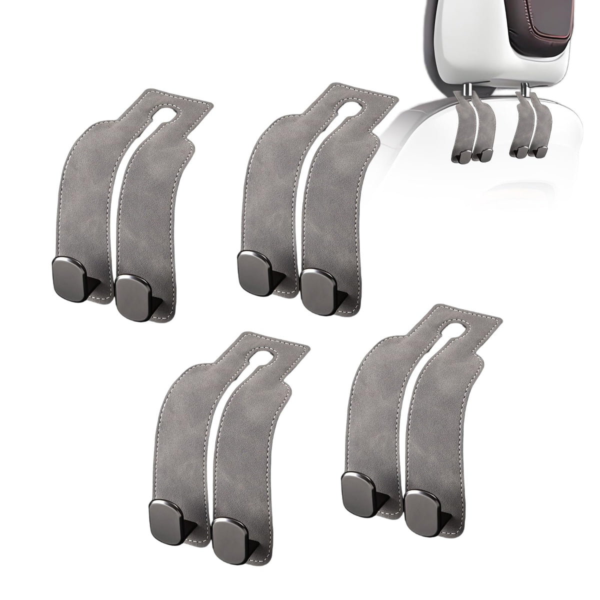 Car Purse Hook Purse Hook for Car Seats Headrest Car Seat Hooks,Heavy Duty Vehicle Organizer for Handbags, Groceries, Purses, Keep Car Tidy (Gray, 2 Pack)