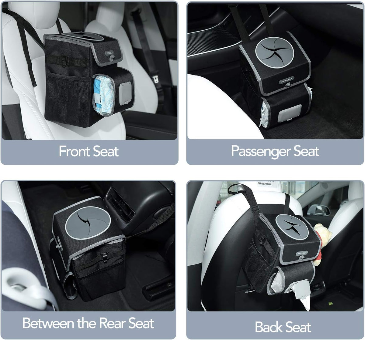 Farasla All-in-One Car Trash Can, Garbage Bag for Car