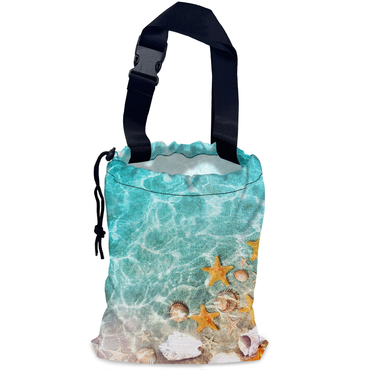 Retro Sunburst Car Garbage Bag,Colourful Sunrise Waterproof Small Car Trash Bag Hanging Back of Seat,Drawstring Hanging Car Trash Bag with Adjustable Buckle for Car Accessories