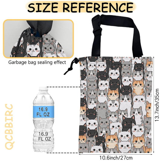 Car Trash Bag Waterproof Hanging Car Garbage Bag Cute Cat Faces