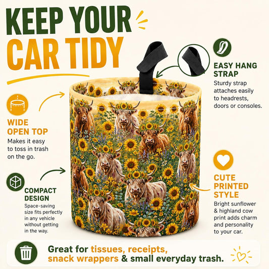 Butterfly Car Trash Can Waterproof Auto Garbage Bag Hanging for Back Seat