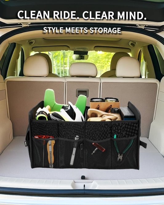 SIBOFUEGO Sturdy Car Trunk Organizer - Firm Inner Panels, Foldable Storage