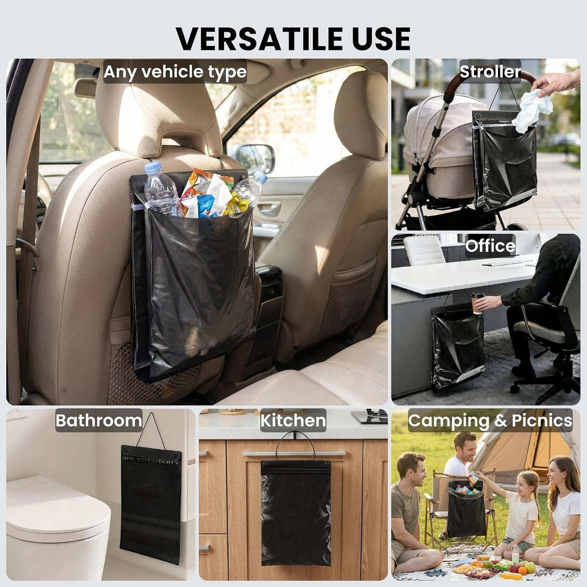 100 Count Recycled PE Disposable Car Trash Bags