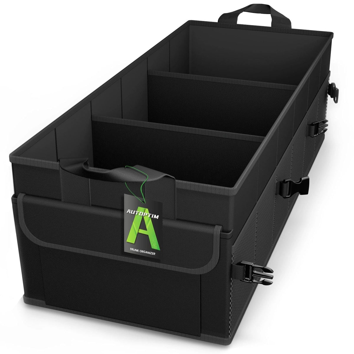 AUTOPTIM Car Trunk Organizer - 65L Collapsible Car Organizer, Black, Large