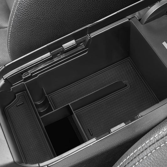 Center Console Organizer Tray Compatible with Mazda 2020-2026 CX-30 CX30 Accessories Armrest Storage Box ABS Console Insert Tray Container (Black Mat)