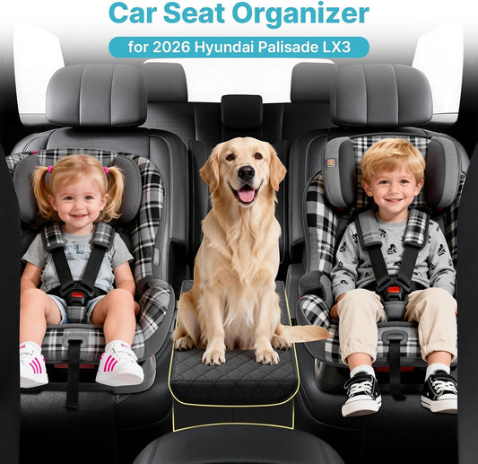 Mixsuper Liner Car Seat Organizer for 2026 Hyundai Palisade LX3, Console Organizer Backseat Box for Palisade LX3, Supplies Dog Box Storage Bin Travel Accessories
