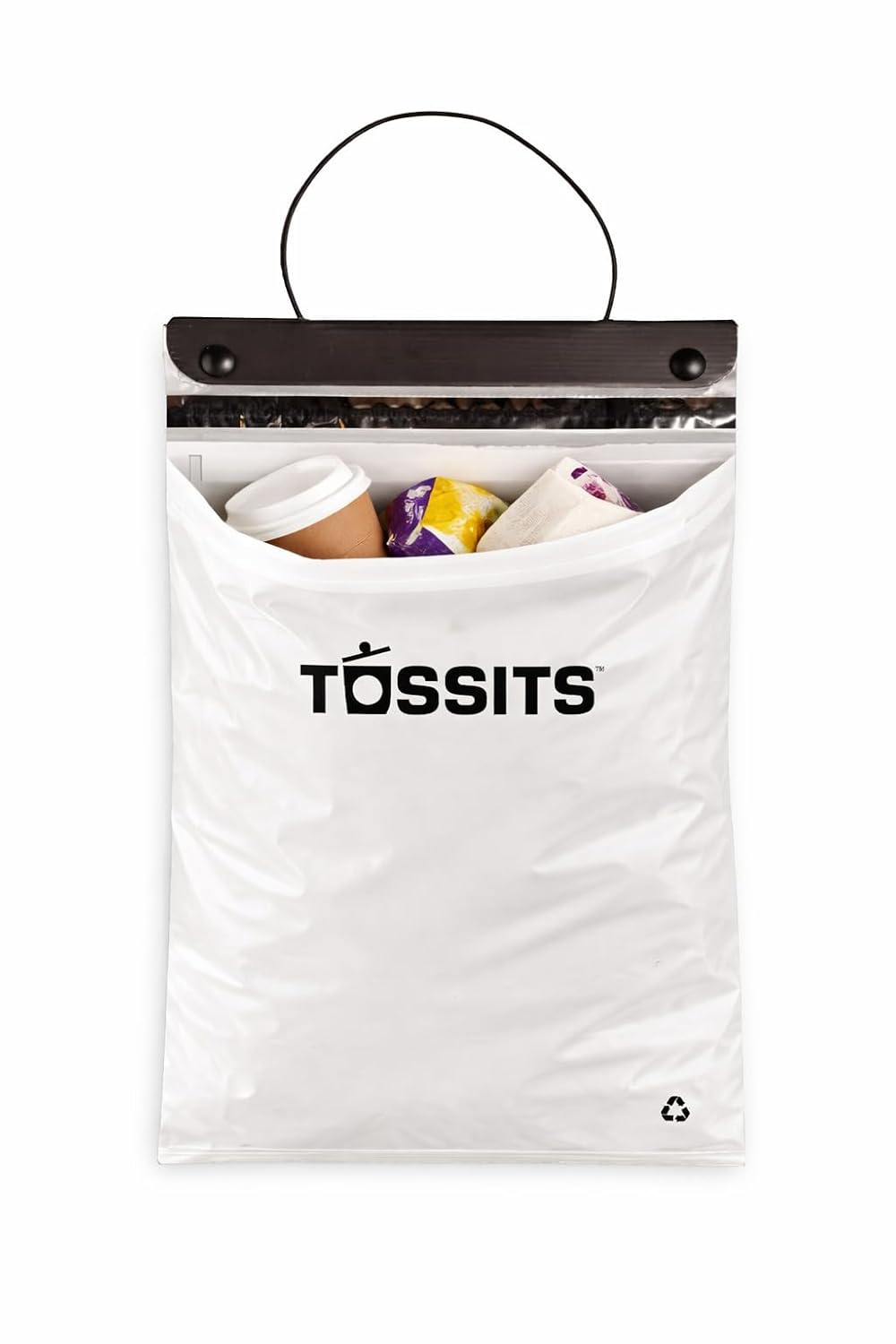 Tossits Hanging Car Trash & Garbage Bags, Disposable, Blue 21 Count