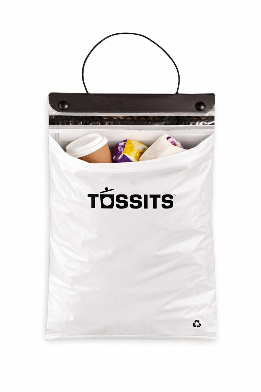Tossits Recycled Disposable Car Trash Bags – Leakproof, Smell Proof Hanging Garbage Bags for Car, Truck, SUV, RV & Vehicle – White, 21 Count Disposable Automotive Trash Bags