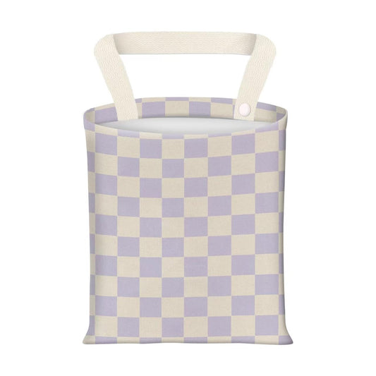 Hanging Car Garbage Bag, Cute Car Trash Can Bag, Automotive Accessories for Women Men Cute Purple Checkerboard