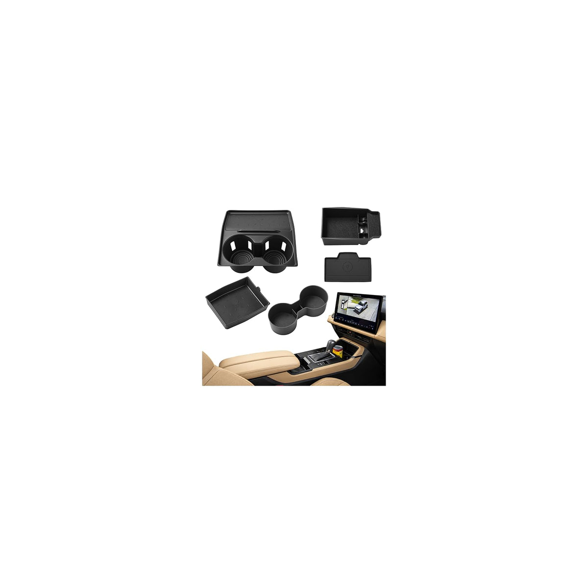 For 2026 Toyota RAV4 Center Console Passenger Glove Box Divider Organizer ABS Material Easy to Pick Up&Install, 6th Gen Hybrid&Plug-in Hybrid Interior Accessories