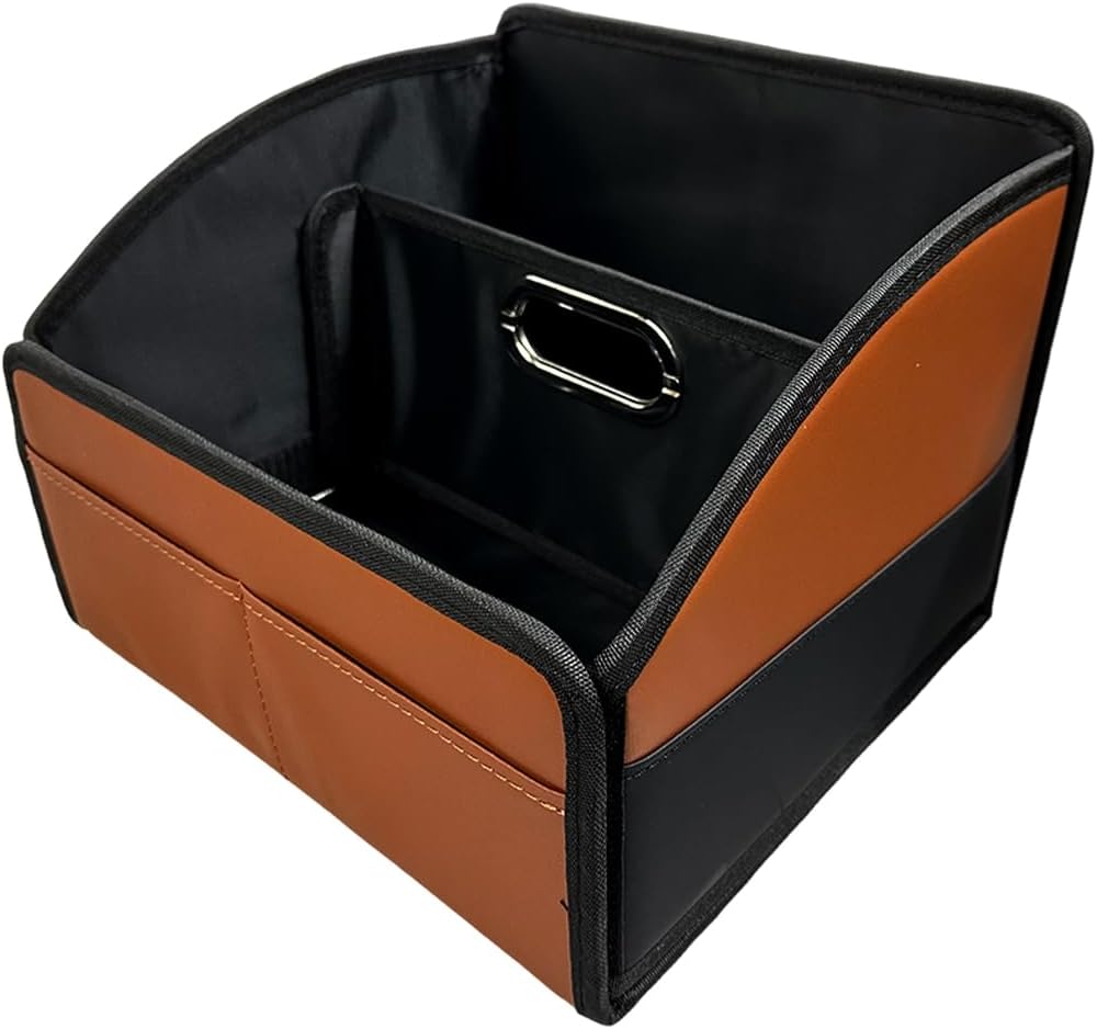 Car Seat Organizer, Foldable Leather Auto Storage Box
