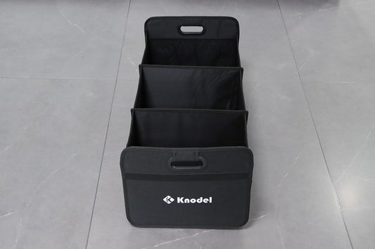 K KNODEL 3 Compartments Trunk Organizer for Car and Sedan (Large, Black)