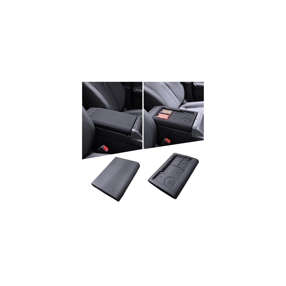 For 2026 Toyota RAV4 Center Console Passenger Glove Box Divider Organizer ABS Material Easy to Pick Up&Install, 6th Gen Hybrid&Plug-in Hybrid Interior Accessories