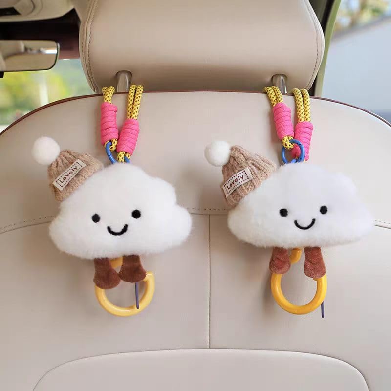 2-Pack Car Headrest Hooks Seat Organizer, Baguette & Croissant