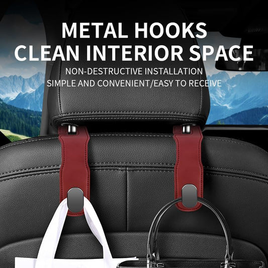 Universal Car Seat Back Storage Hook, Premium Stitched