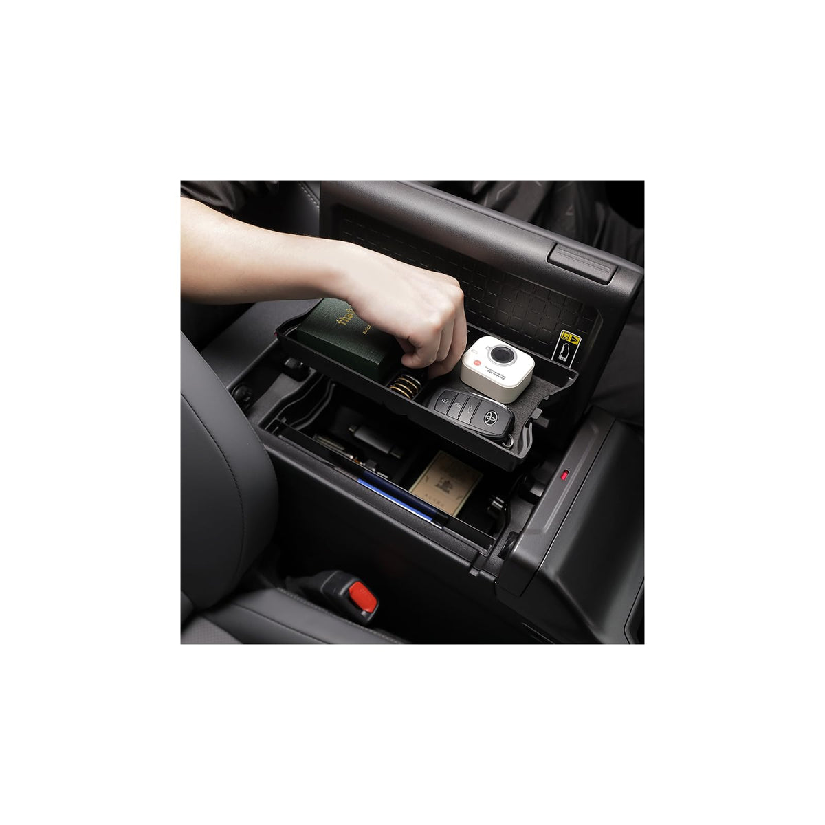 For 2026 Toyota RAV4 Center Console Passenger Glove Box Divider Organizer ABS Material Easy to Pick Up&Install, 6th Gen Hybrid&Plug-in Hybrid Interior Accessories