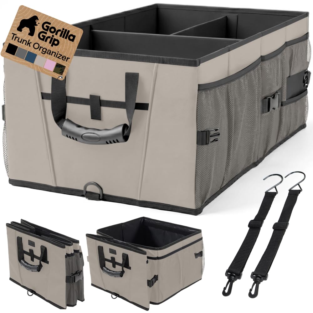 GORILLA GRIP Trunk Organizer for SUV and Cars, Large Capacity Black