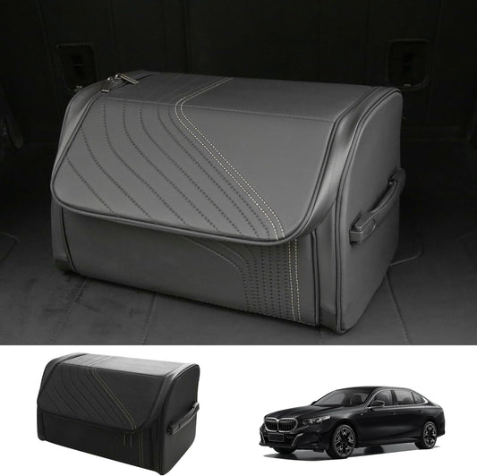 TOPABYTE Car Trunk Organizer with Lid Capacity Collapsible Bag Black, Small