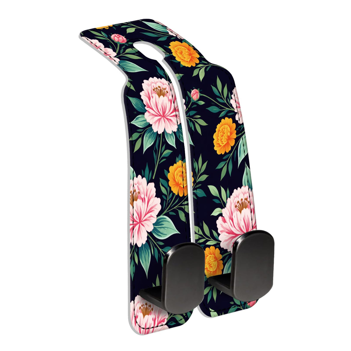 Car Seat Back Storage Hook, Funny Car Purse Hook, Cute Vehicle Storage Organizer for Purses Handbags Orange Flower Mushroom