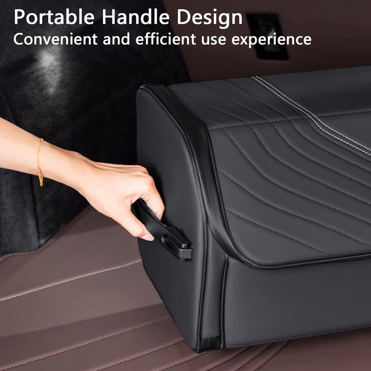 TOPABYTE Car Trunk Organizer with Lid Capacity Collapsible Bag Black, Small