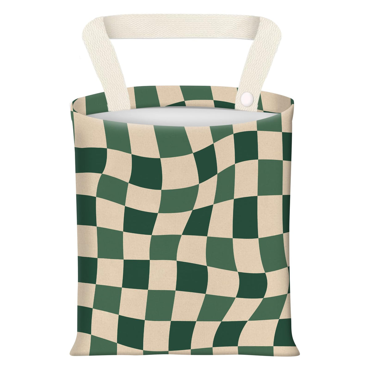 Car Garbage Can, Seat Back Hanging Cute Car Trash Can Bag, Car Organizer and Storage Bag for Travelling, Outdoor Cute Green Checkerboard