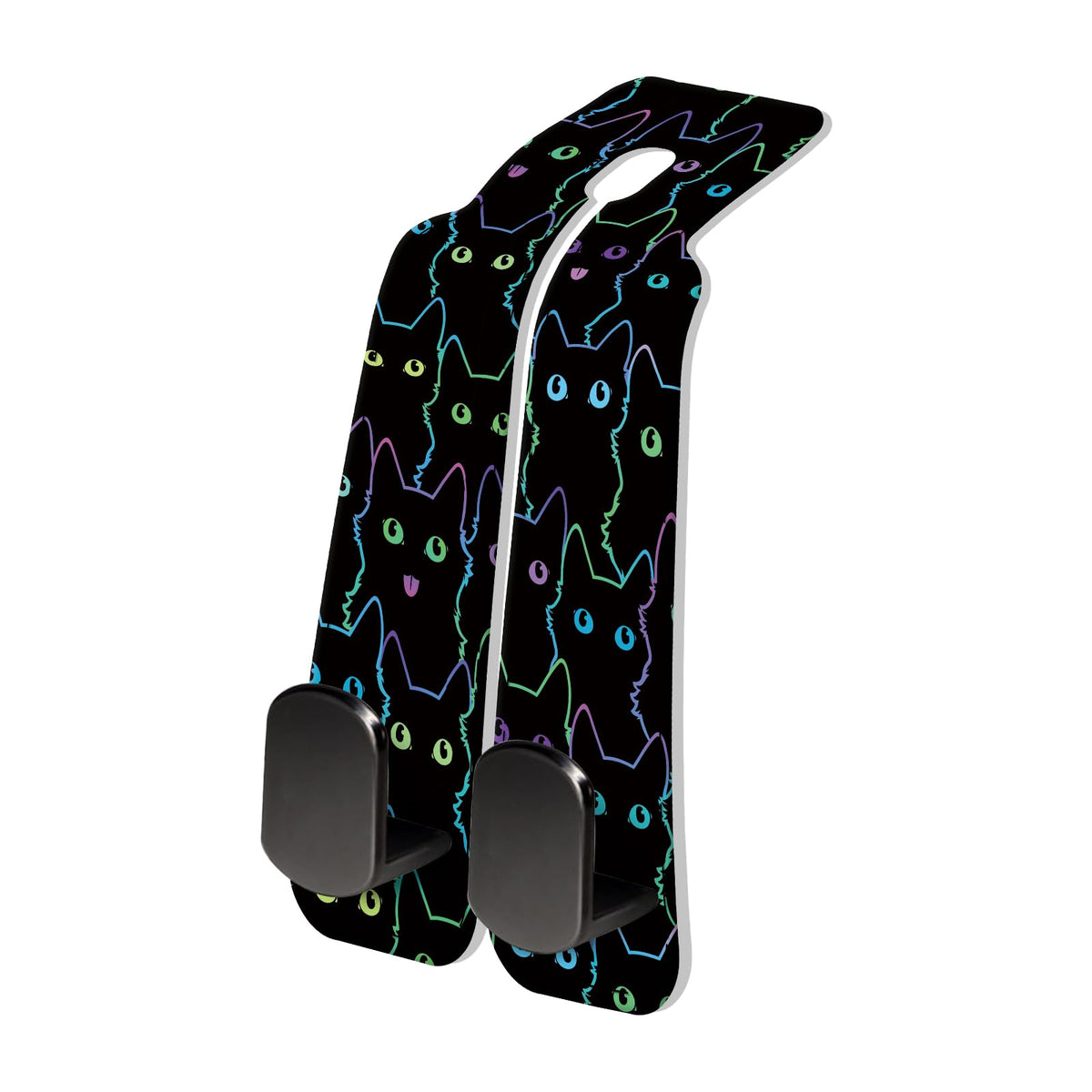 PU Leather Car Seat Hook, Storage Headrest Hanger, Cute Car Backseat Organizer, Car Hooks For Purses and Bags Black Leopard