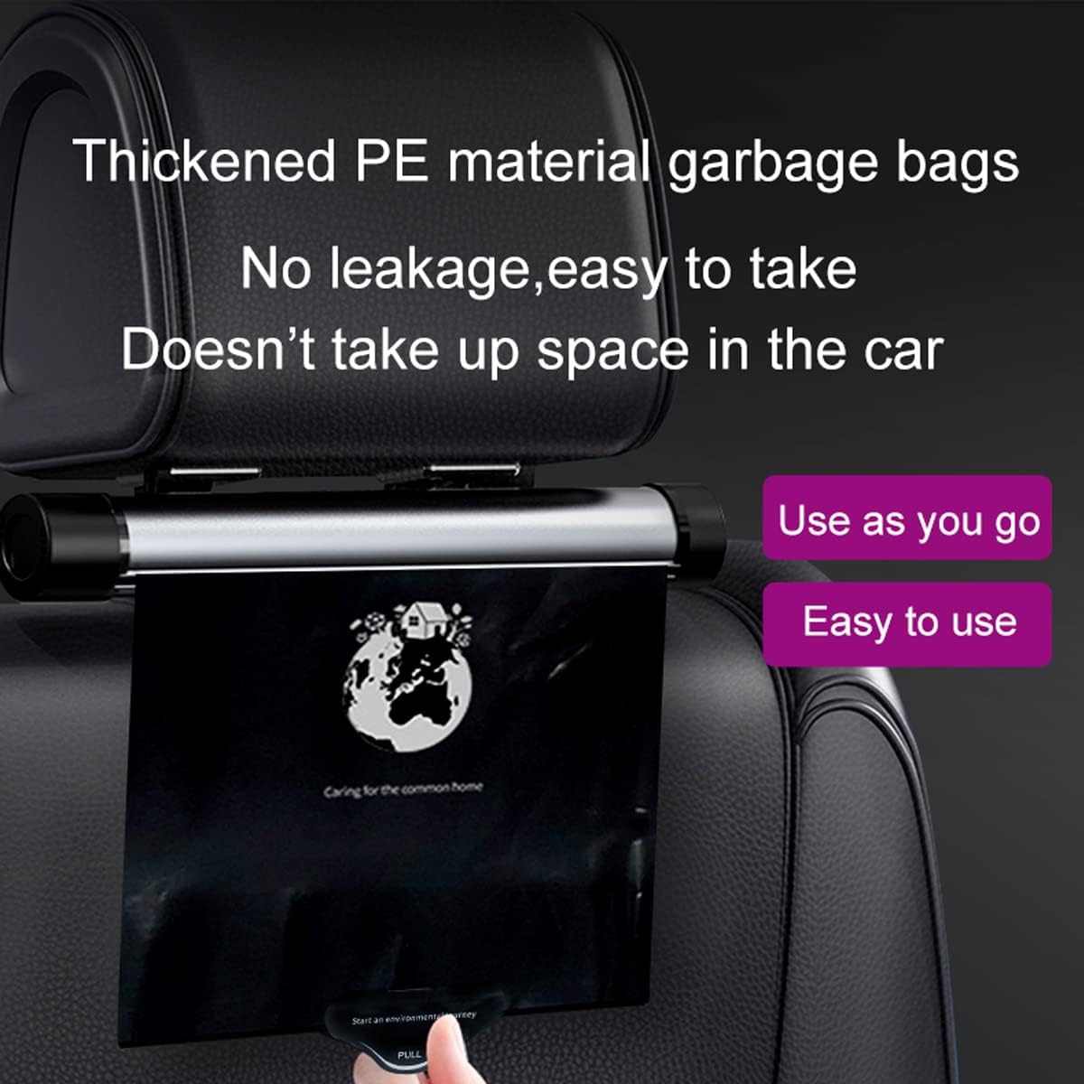 Car Trash Bag with Dispenser&Phone Holder