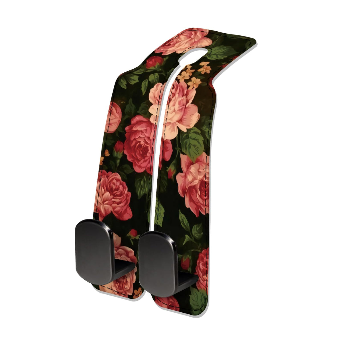 Car Seat Headrest Hook, Universal Leather Cute Hanger Holder Hook, Storage Organizer Interior Accessories for Purse Bags Handbag Cute Retro Flower Skulls