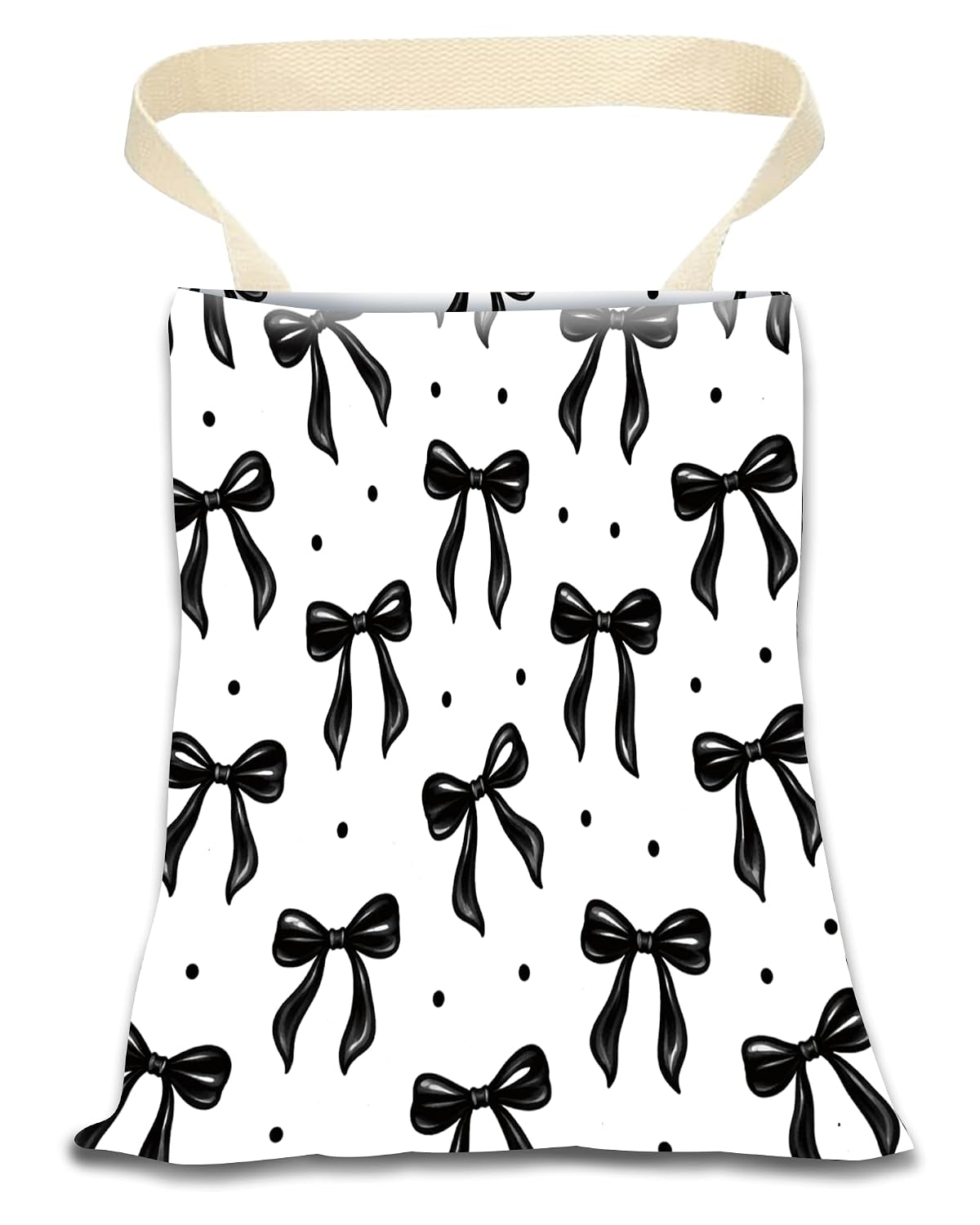 Car Trash Can, Durable Hanging Car Trash Garbage Bag, Cute Automotive Garbage Cans Organizer, Cute Black Bow