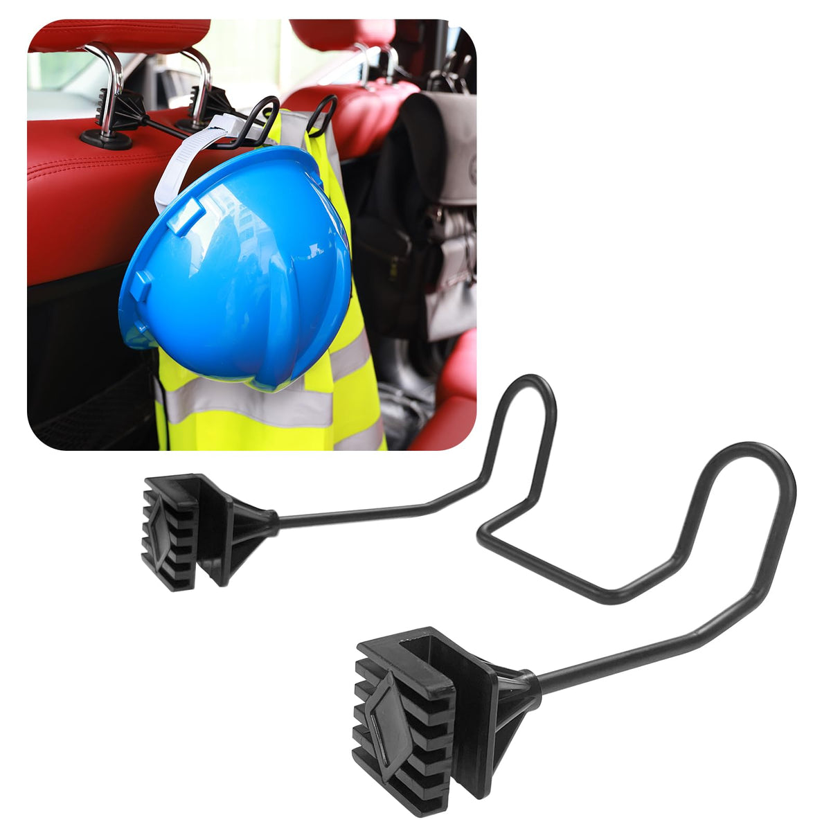 GODLIY Hard Hat Holder for Truck, Heavy-Duty Metal Car Headrest Hooks