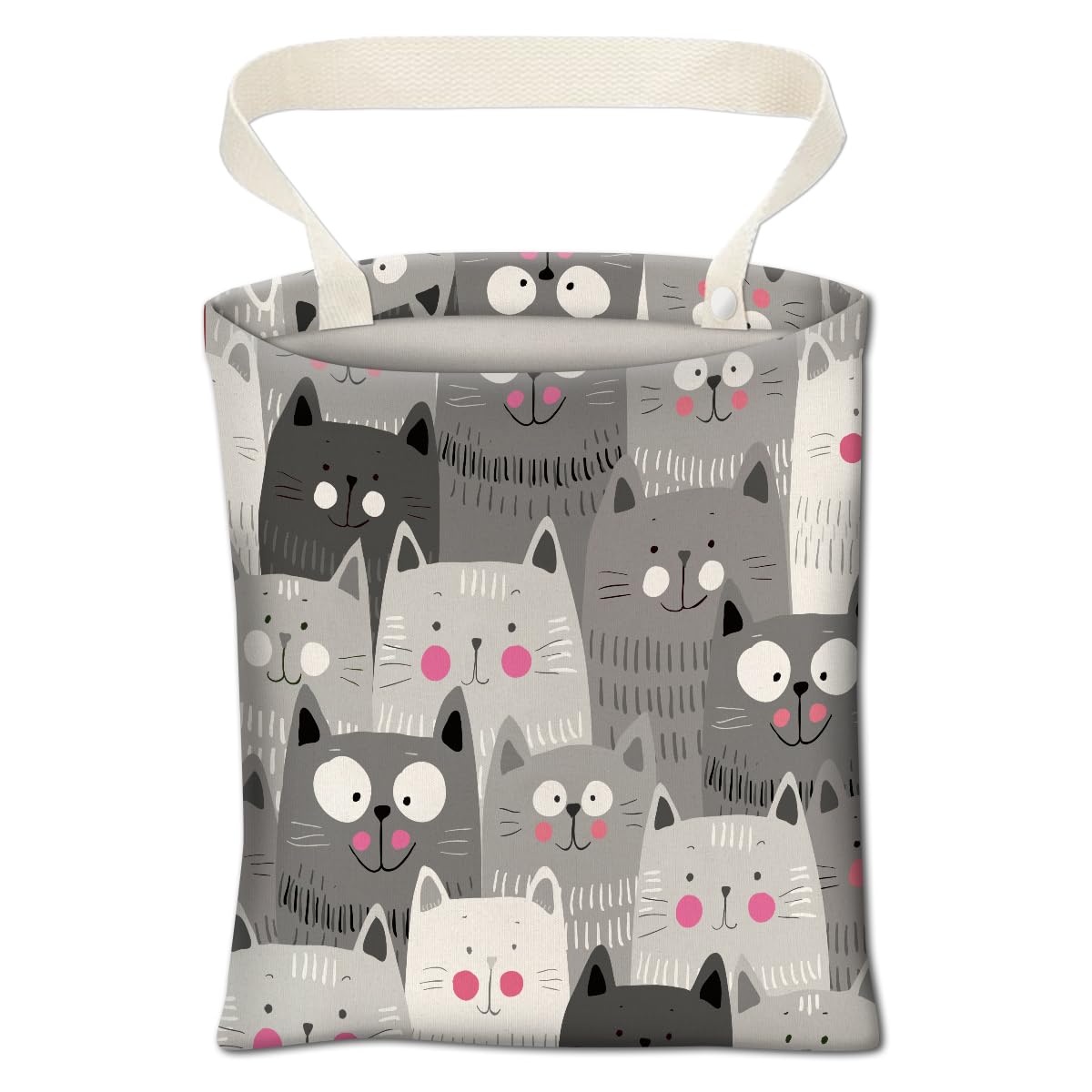 Car Trash Can, Cute Car Trash Bag, Hanging Car Organizer and Storage Bag, Trash Bin for Car Accessories, Vehicle, Travelling, Camping Cute Blue Flowers