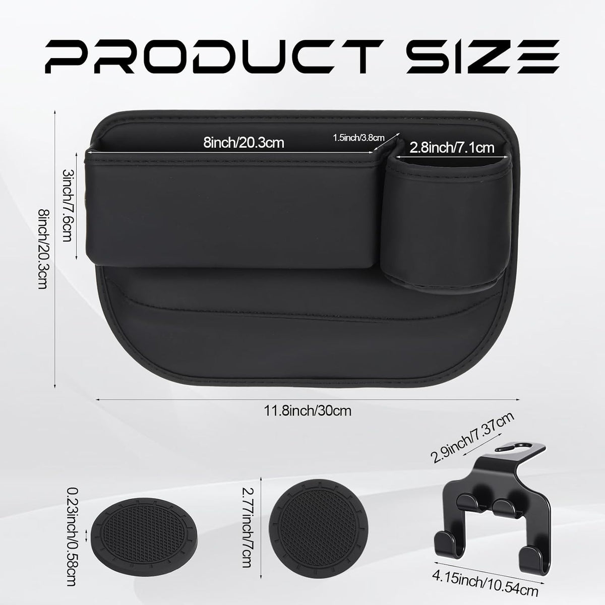 BBTO 2 Pack Car Front Seat Gap Filler Organizer with Cup Holder for SUV
