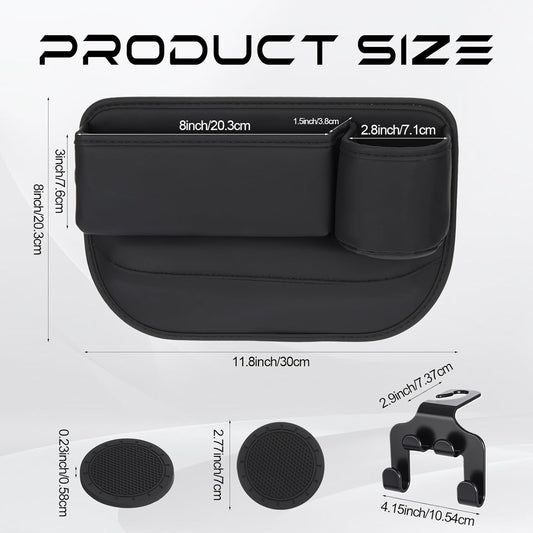BBTO 2 Pack Car Front Seat Gap Filler Organizer with Cup Holder for SUV