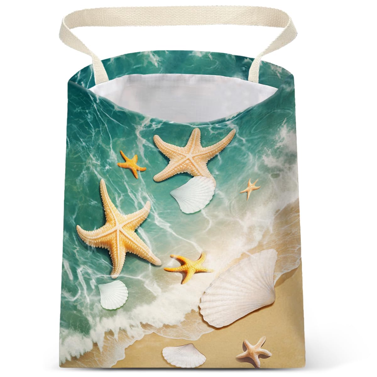 Car Trash Bag Hanging No Snap Small Garbage Bag for Car Back Seat Cute Printed One-handed Strap Trash Bags Car Accessories-Mountain Moon Lake Car Trash Bags
