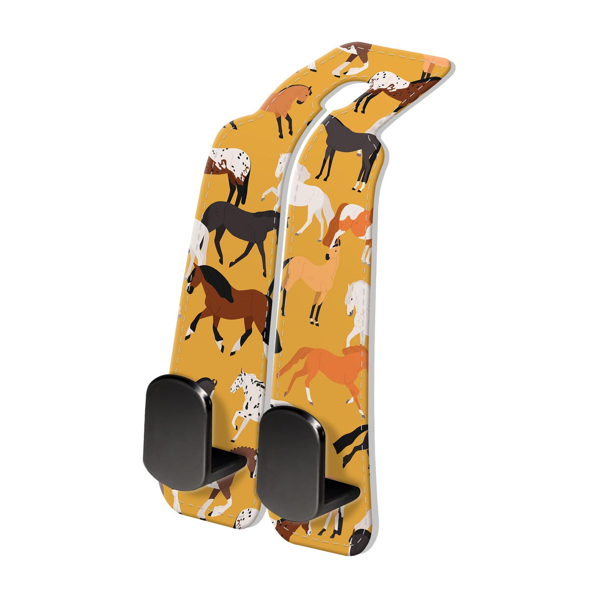 PU Leather Car Seat Hook, Storage Headrest Hanger, Cute Car Backseat Organizer, Car Hooks For Purses and Bags Gray Black Leopard