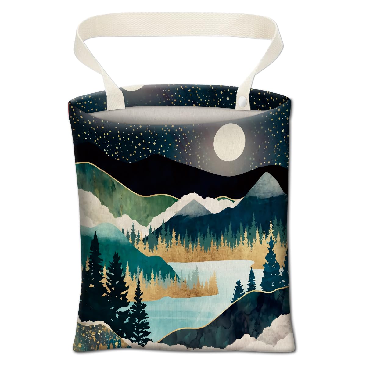 Car Trash Can, Cute Car Trash Bag, Hanging Car Organizer and Storage Bag, Trash Bin for Car Accessories, Vehicle, Travelling, Camping Cute Blue Flowers