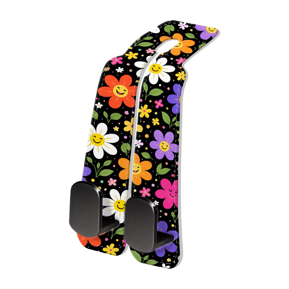 PU Leather Car Seat Hook, Storage Headrest Hanger, Cute Car Backseat Organizer, Car Hooks For Purses and Bags, Butterfly Rose