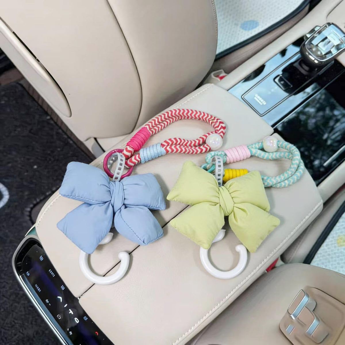 2-Pack Car Headrest Hooks Seat Organizer, Baguette & Croissant
