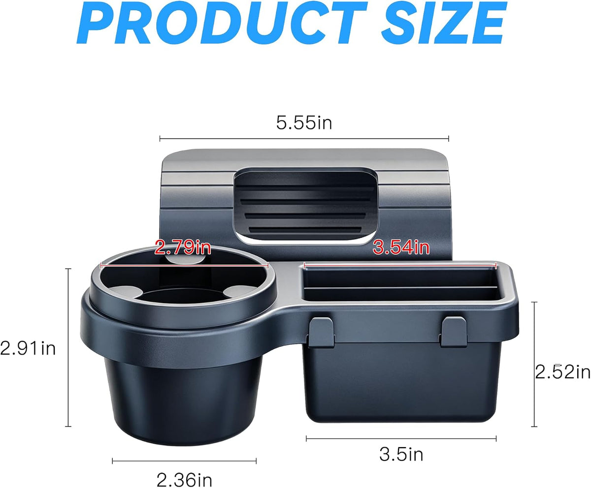 Car Window Multifunctional Storage Organizer, Vehicle Door Side Hanging Storage Rack with Cup Holder, Phone Holder, Key Hook & Charging Port Universal Fit for SUV Truck Sedan (Black)