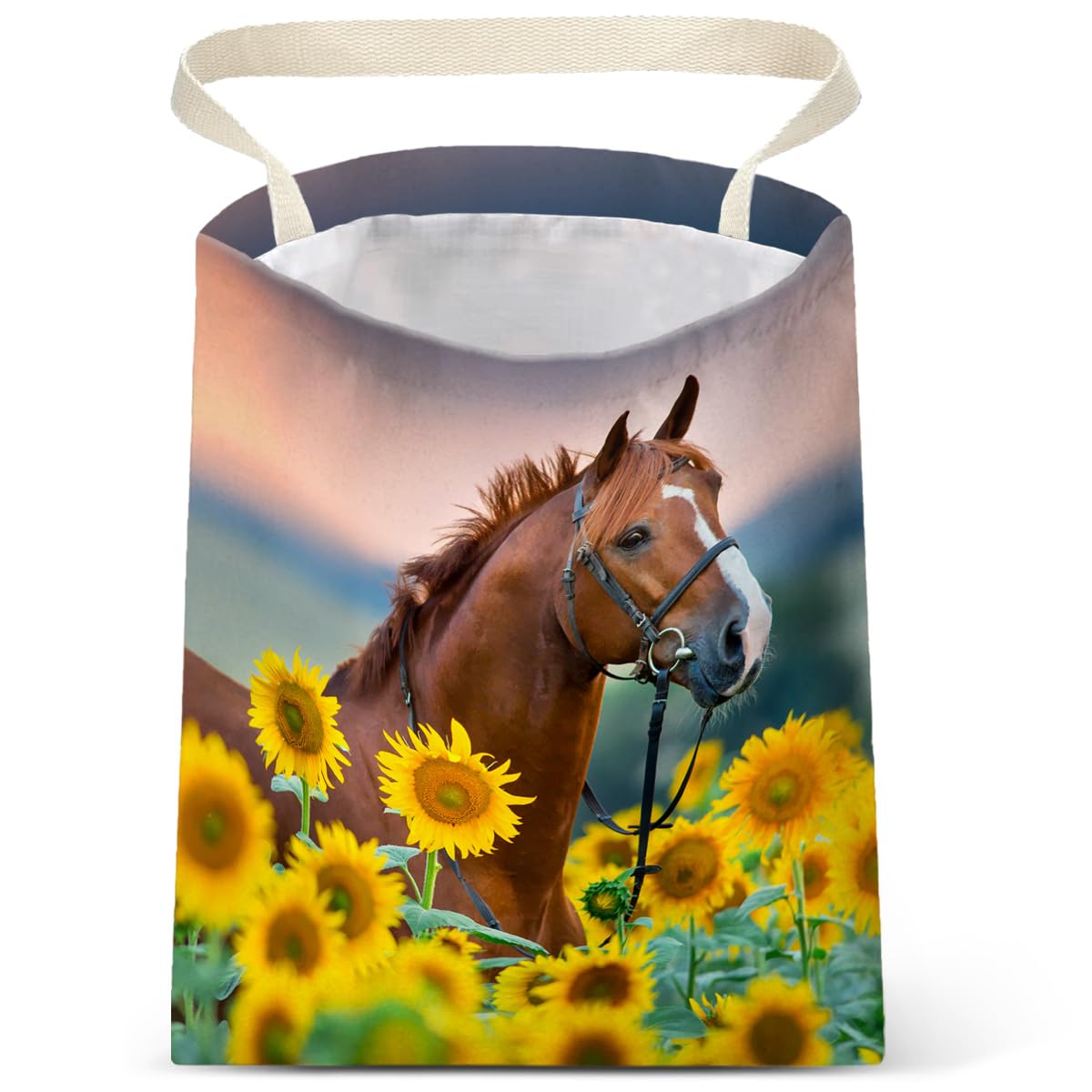 Car Trash Bag Hanging No Snap Small Garbage Bag for Car Back Seat Cute Printed One-handed Strap Trash Bags Car Accessories-Mountain Moon Lake Car Trash Bags