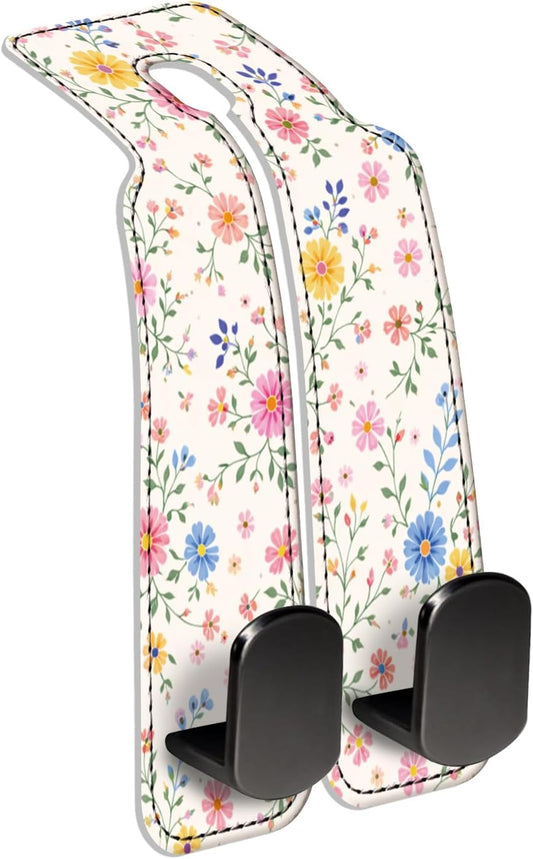 Car Seat Back Storage Hook, Funny Car Purse Hook, Cute Vehicle Storage Organizer for Purses Handbags Boho Cute Floral