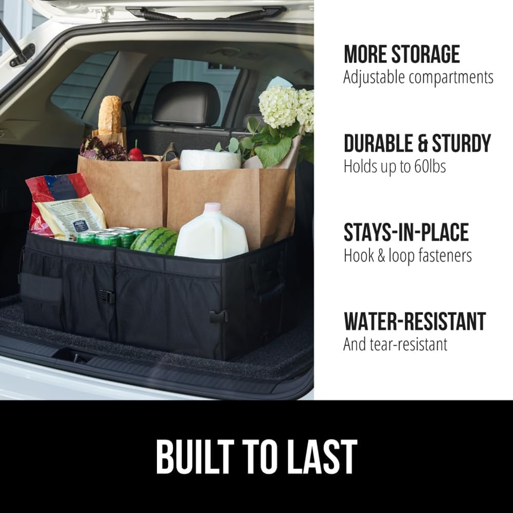 GORILLA GRIP Trunk Organizer for SUV and Cars, Large Capacity Black