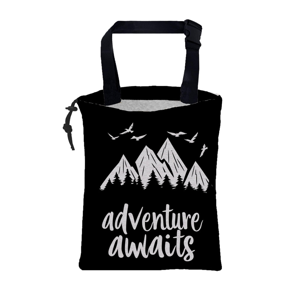 Car Garbage Bag Watercolor Floral and Leaves Drawstring Car Trash Bag Hanging for Back Seat with Adjustable Buckle Canvas Vehicle Trash Can Easy-to-Install
