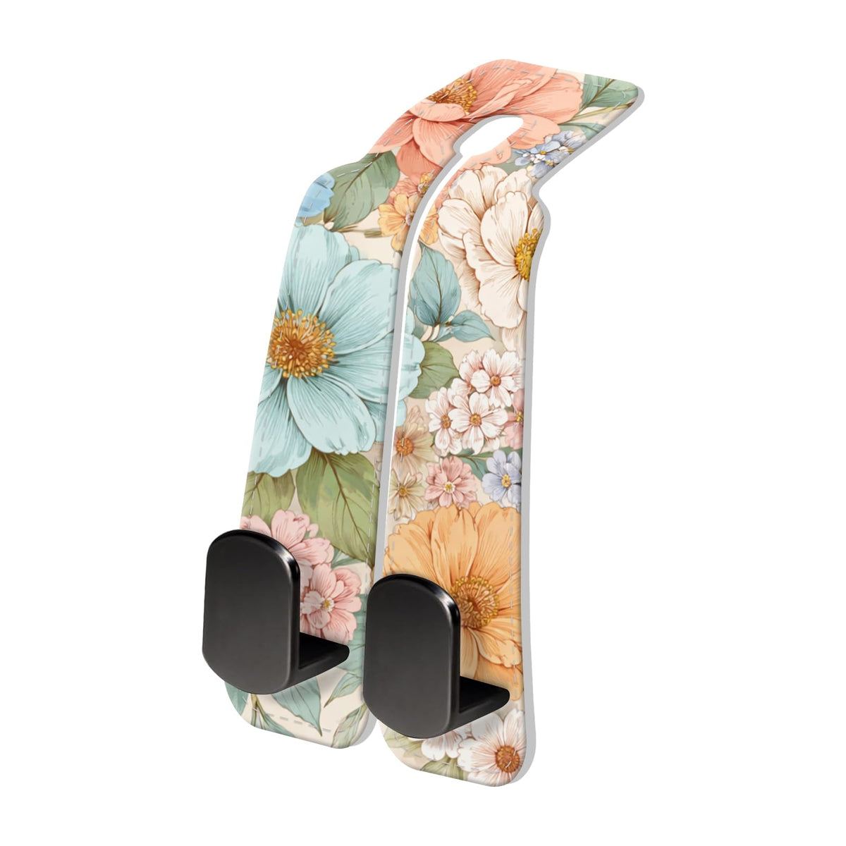 PU Leather Car Seat Hook, Storage Headrest Hanger, Cute Car Backseat Organizer, Car Hooks For Purses and Bags, Butterfly Rose